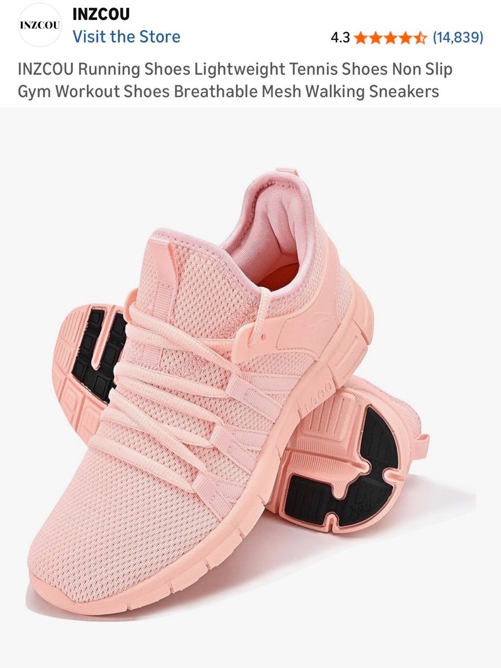 Women's Lightweight Pink Mesh Sneakers
